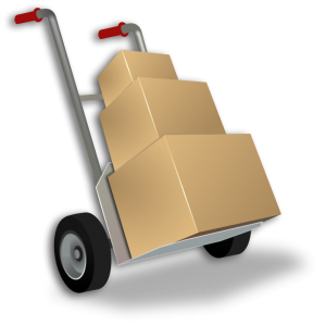 Boxes on a dolly hand truck